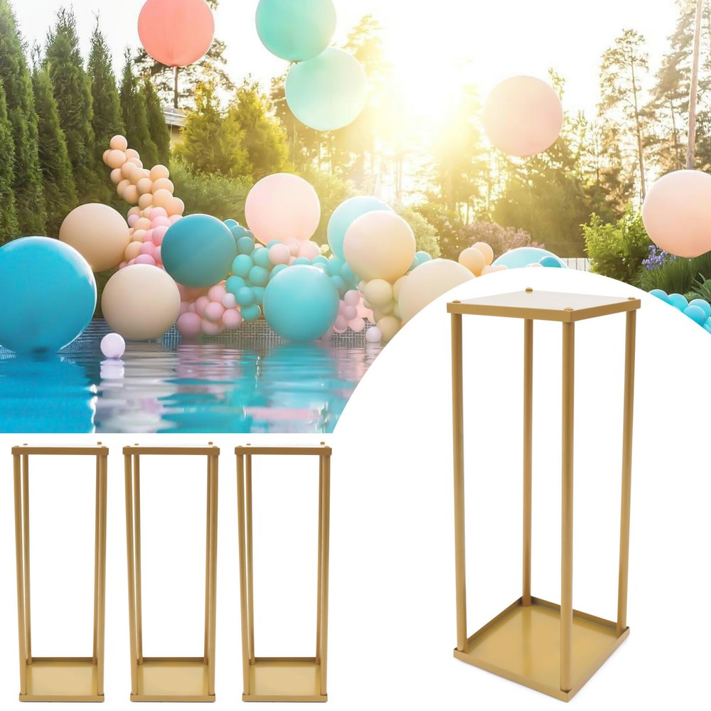 4pc Flower Rack Metal Geometric Column Vase Stand Prop Wedding Party Detachable