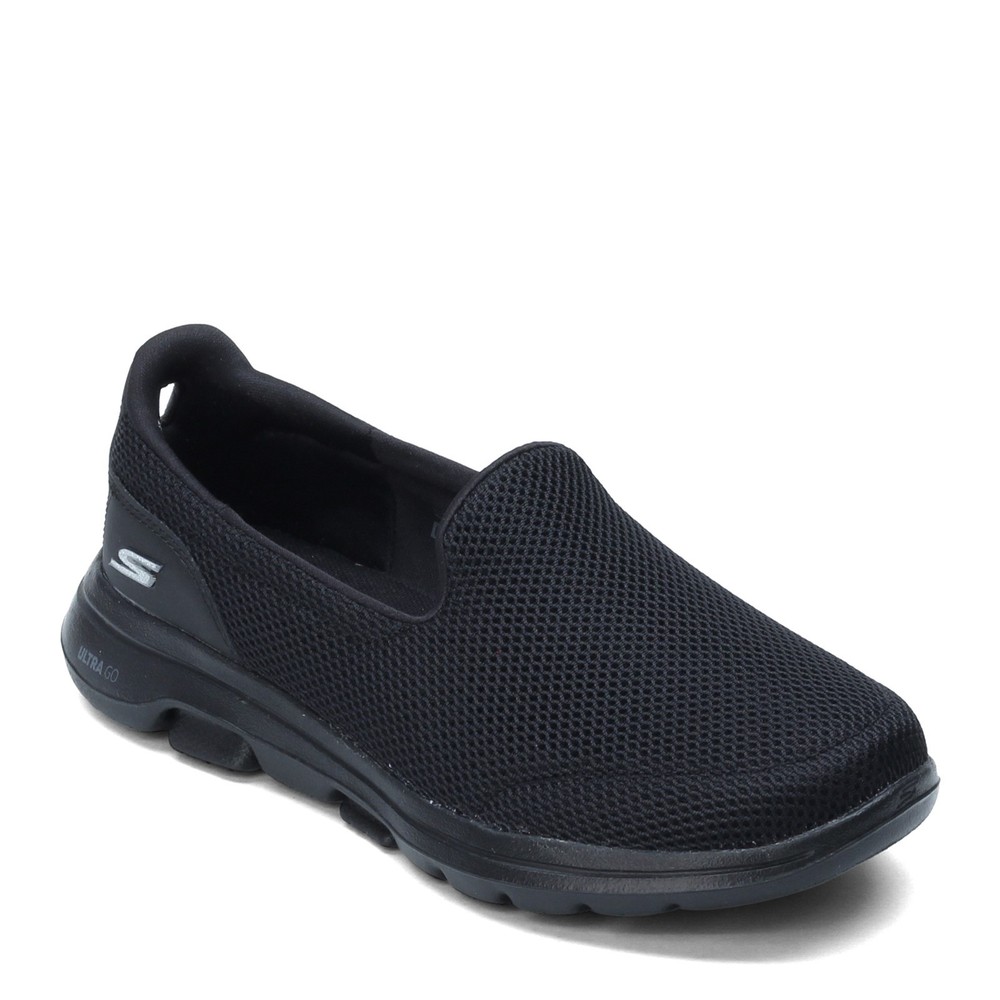 Women's Skechers Performance, GOwalk 5 Slip-On - Wide Width 15901W-BBK Black Mes