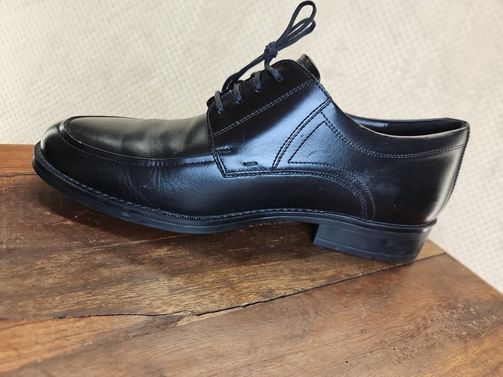 Mephisto Damon Blk Leather Airjet Derbys Mens 9.5 Shock Absorber Heels Excellent
