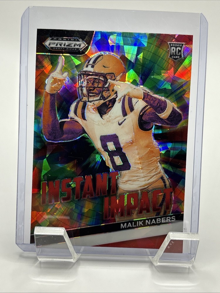 Malik Nabers 2024 Panini Prizm Draft Instant Impact Rookie Card NY Giants