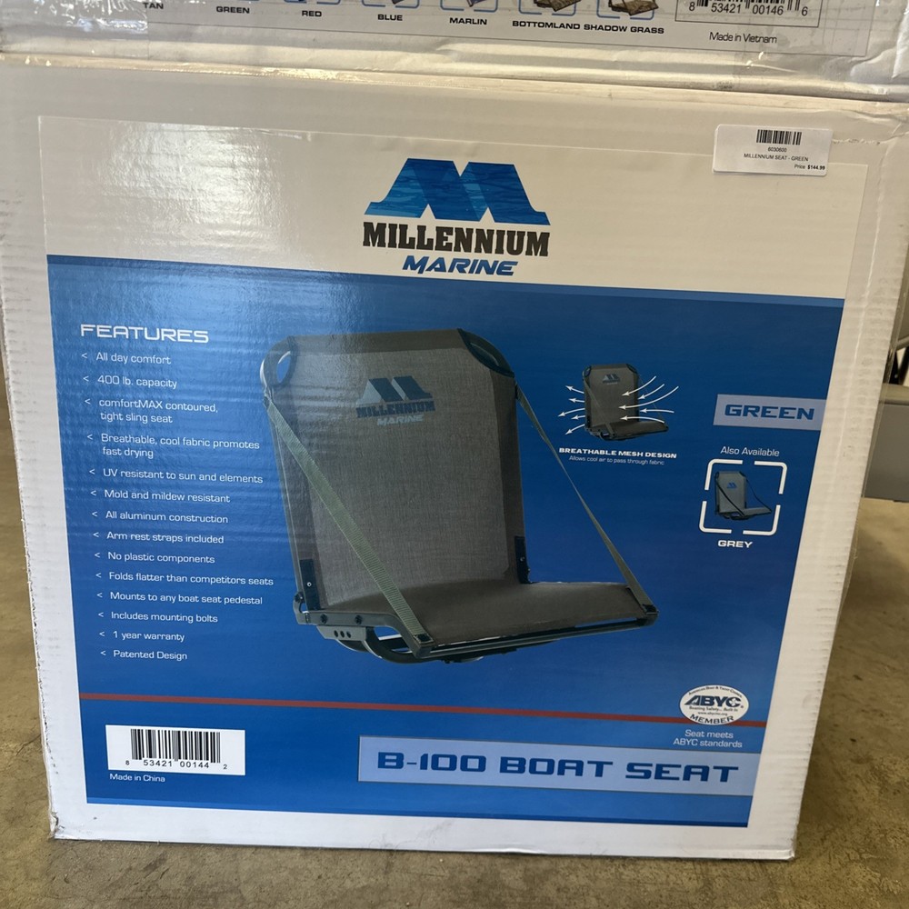 Millennium Marine B100 Boat Seat - Gray