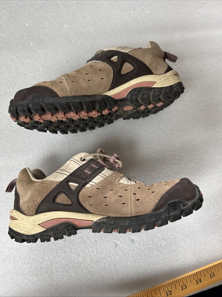 Timberland Hiking Sneakers Womens Size 5.5 Tan Suede Walking Trail Shoes Casual