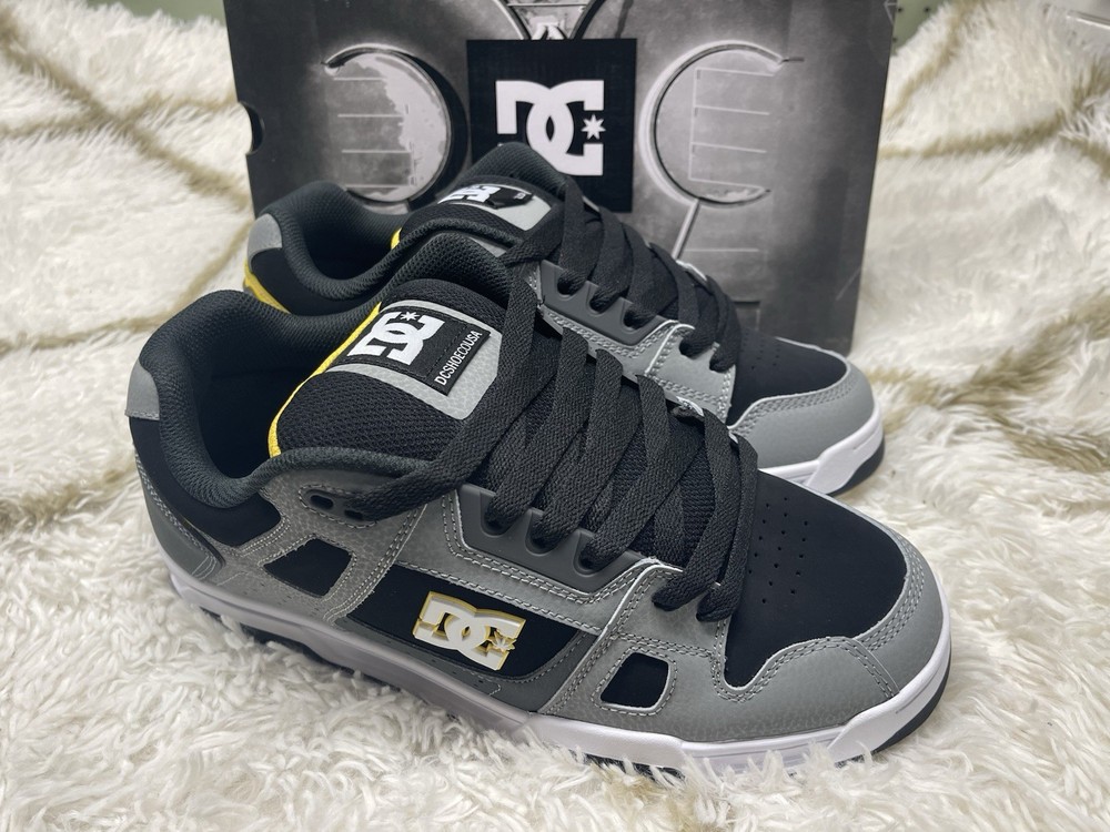🧡*NIB*DC Stag Casual Low Top Skate Shoes Men's Size 11 - Gray/Yellow Fast Ship!