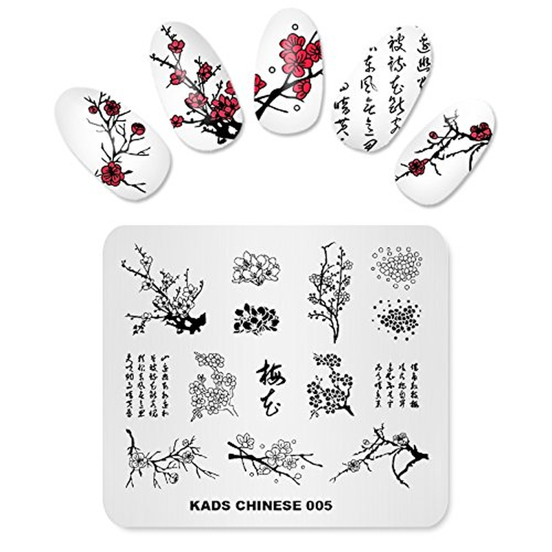 Nail Stamping Plate Chinese Style Geometry Nail Art Stamp Template DIY Image Tem