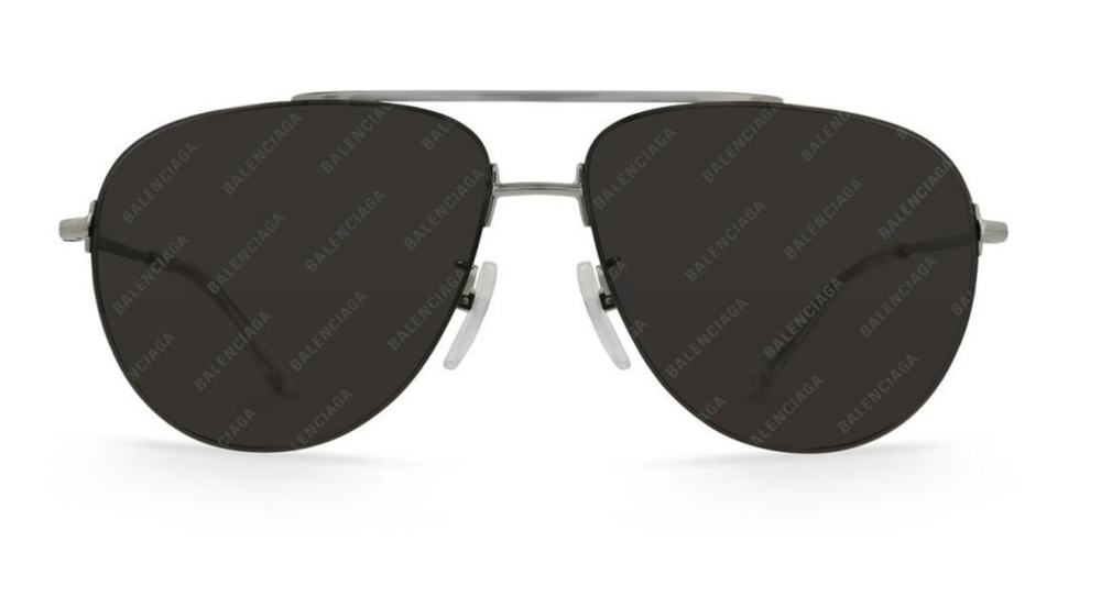 New BALENCIAGA BB0013S 004 64mm Logo Pattern Aviator Sunglasses Italy Unisex