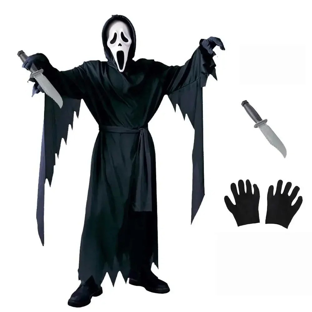 Kids Scream Costume Halloween Party Ghostface Horror Fancy Dress for Boys