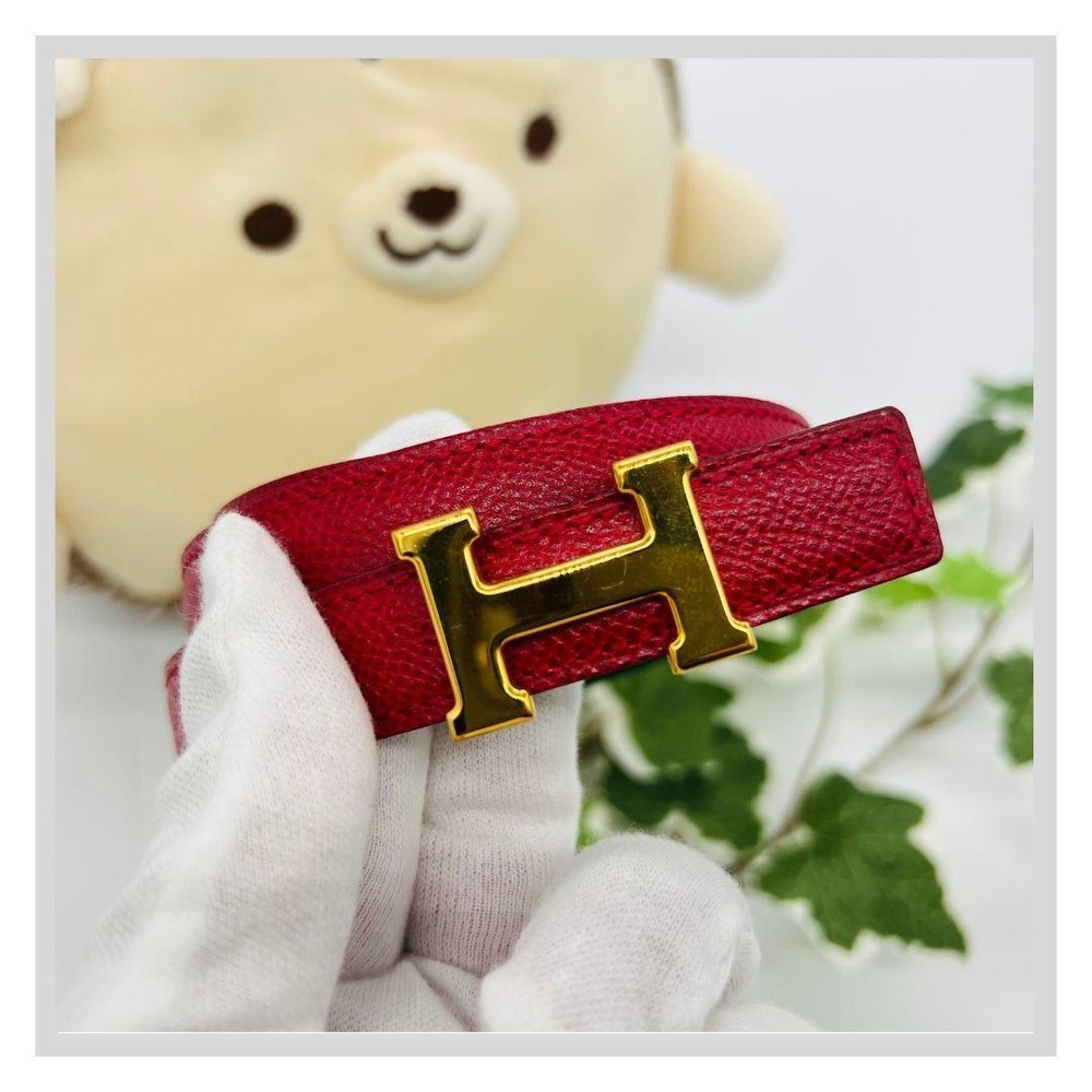 Hermes Constance Mini 65 Belt in Bordeaux Leather Reversible Design