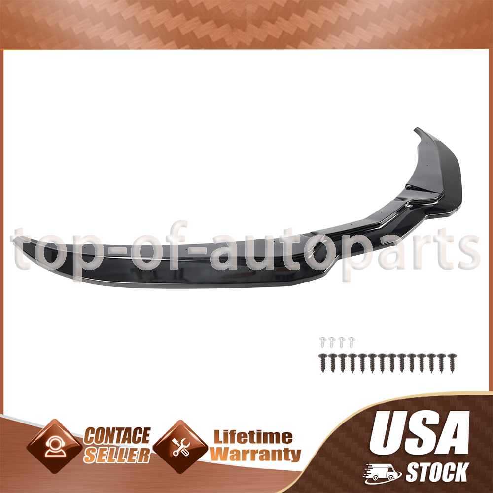 Glossy Black For Corvette C7 Z06  2014-19 Front Lip Splitter Side Winglet