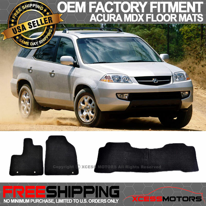 Fits 01-06 Acura MDX 4Dr OE Factory Floor Mats Carpet Front & Rear Black Nylon
