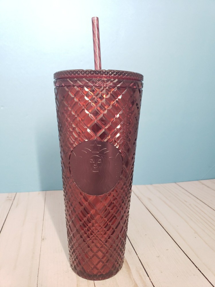 Starbucks Winter Holiday Jeweled Tumbler  w/ Straw - Red