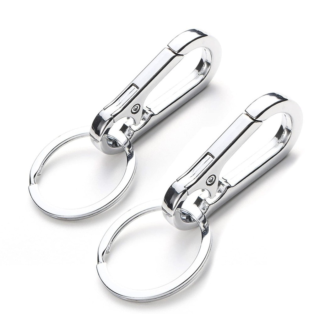 2 Pack Stainless Steel Dog Tag Clips with Rings for Pet ID Holder