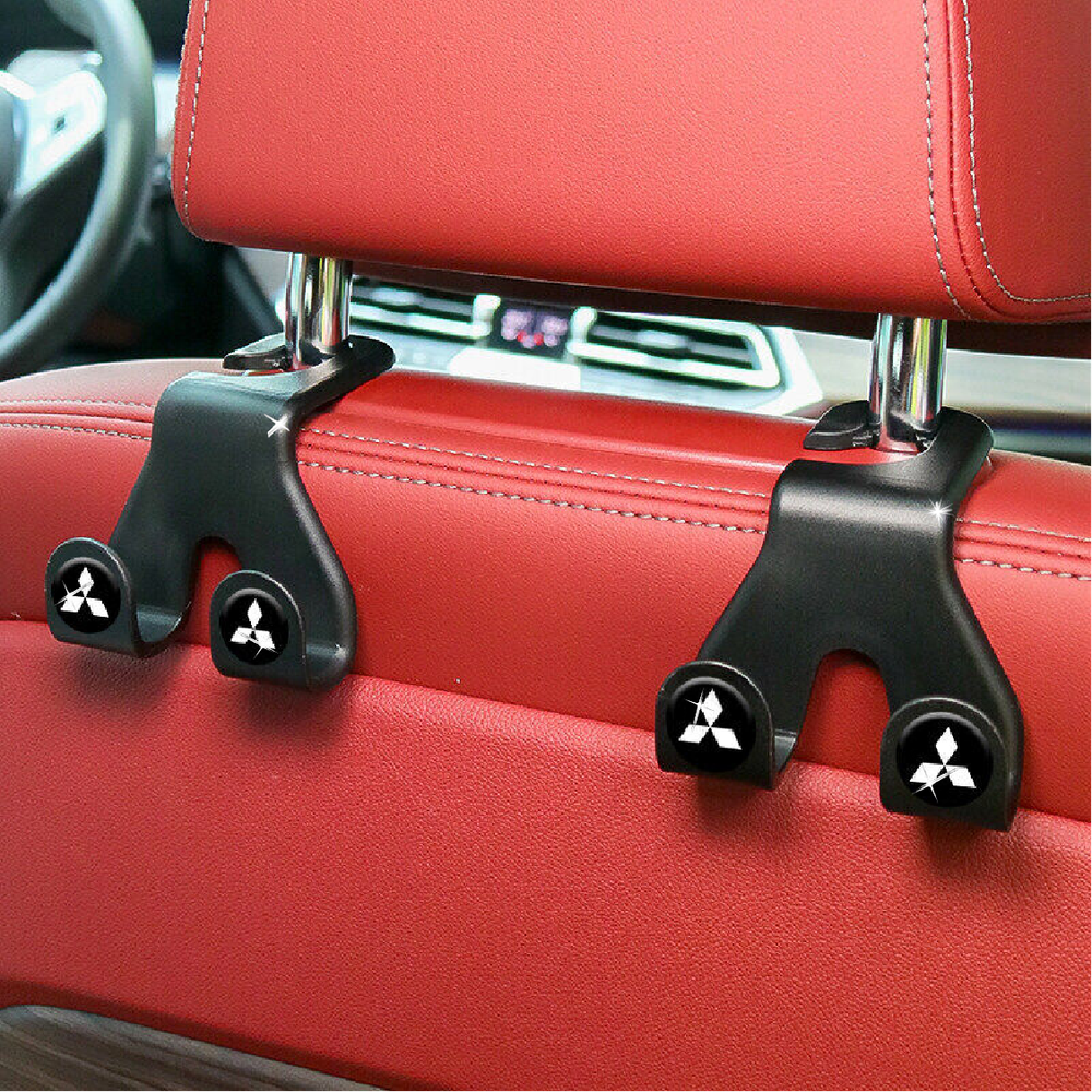 2pcs Car Seat Back Hooks Hanger Interior Accessories Bag Holder for Mitsubishi