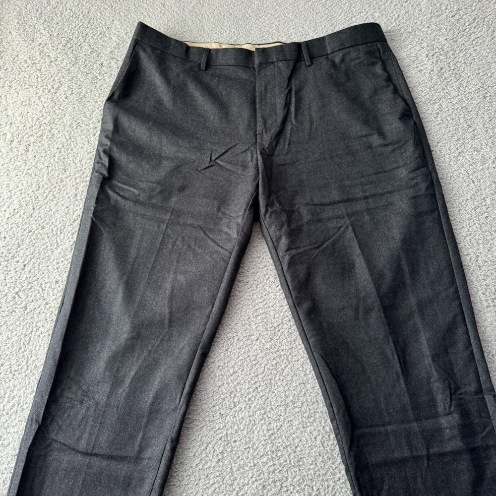 NEW Vitale Barberis Canonico Banana Republic Pants Mens 40x34 Black Wool Flannel