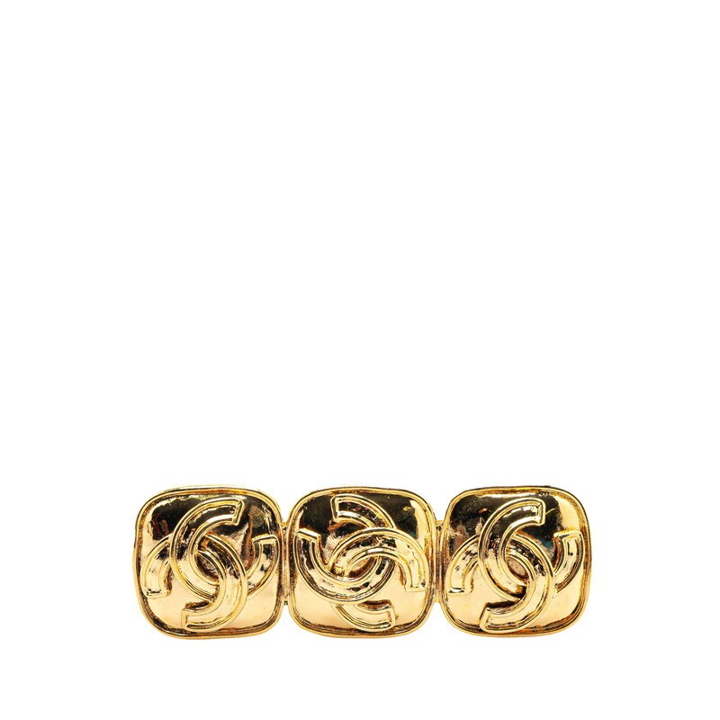 Chanel Gold Plated Triple Coco Mark Brooch 173615