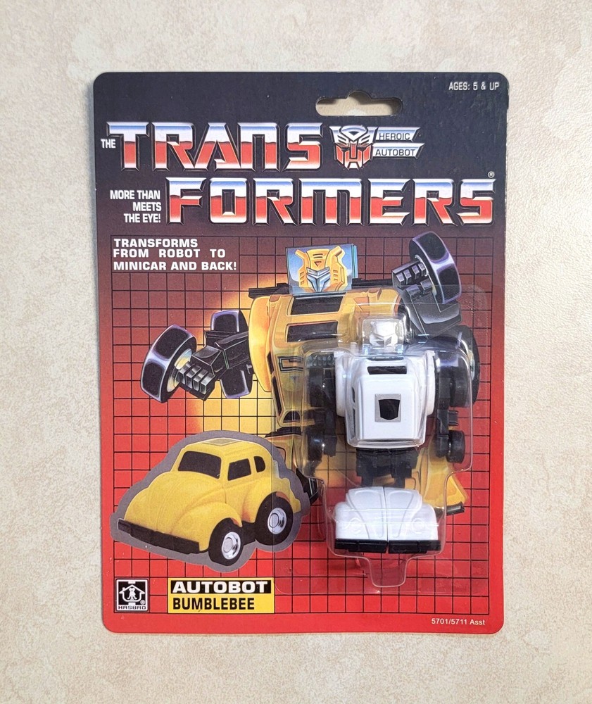 TRANSFORMERS G1 WHITE BUMBLEBEE US SELLER MOSC RARE! AUTOBOT MINI BOT CAR TOY