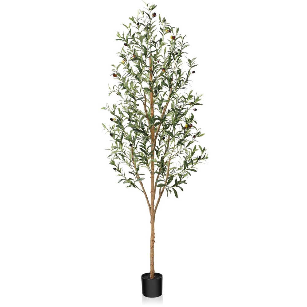 6ft Artificial Olive Tree with Wood Trunk for Home Decor