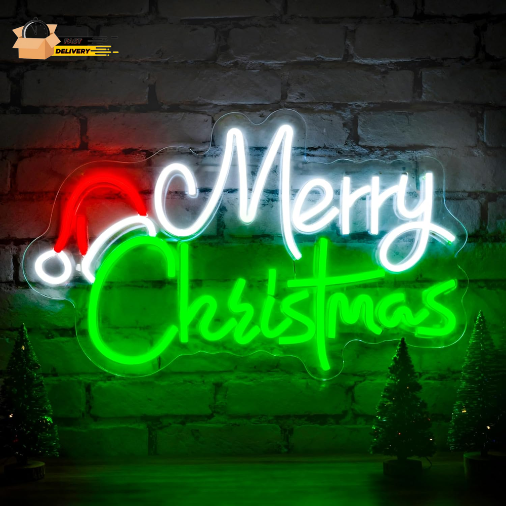 Merry Christmas Neon Sign -  Christmas LED Neon Light up Signs for Wall