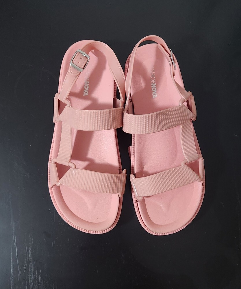 Fashion Nova Pink Buckle Sandals Size 7