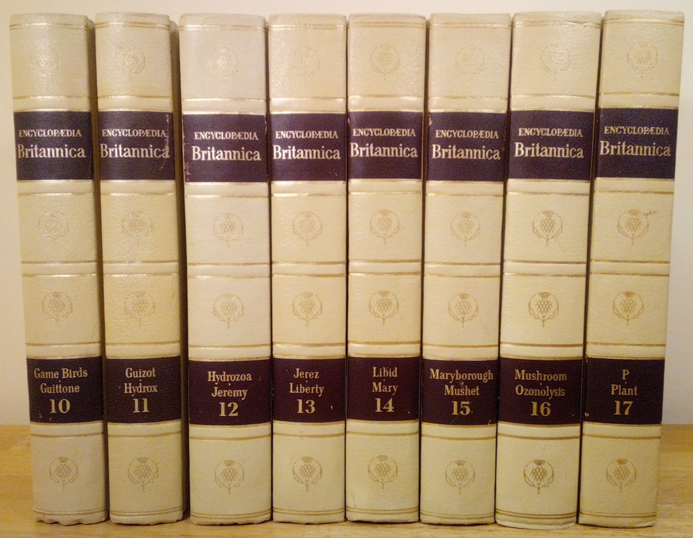 1963 Encyclopedia Britannica 8-Volume Set Vols 10-17 in Leather Hardcover  