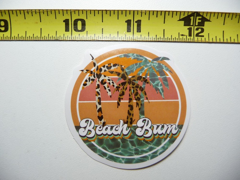 Tropical Beach Bum Palm Tree Sticker Decal for Vacation Vibes
