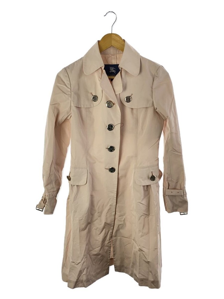 Burberry London Trench Coat 38 Polyester Pnk Plain Frd19-260-12 Belt Missing Lef