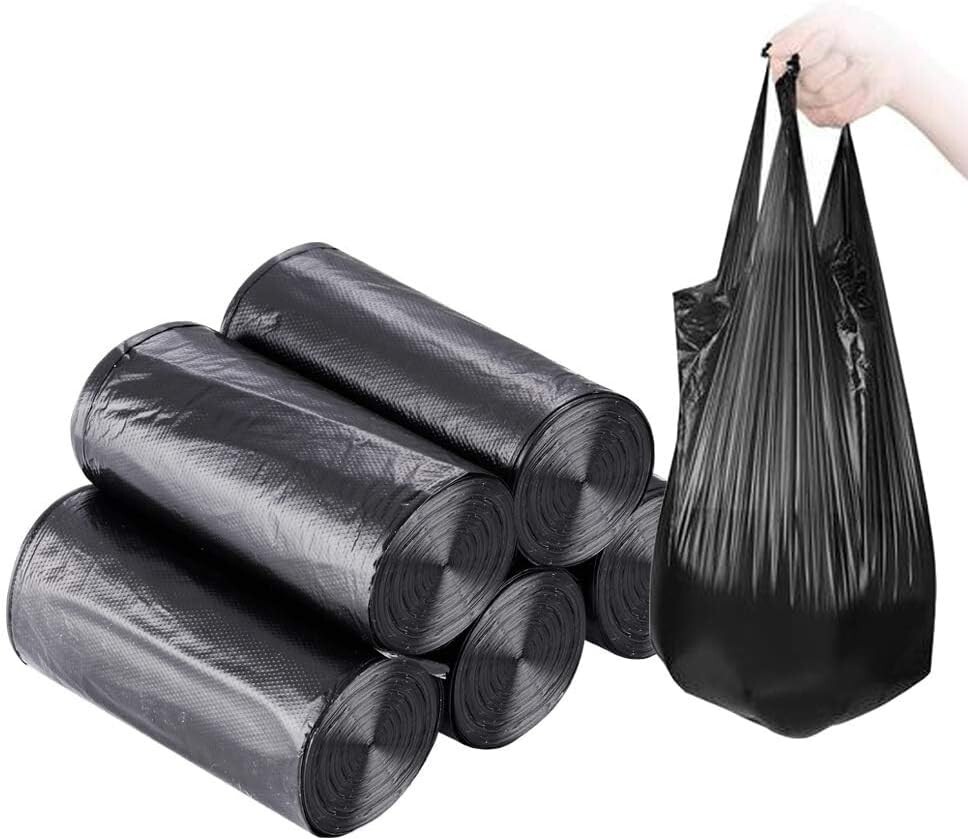 100 PCS 4 Gallon Trash Bags Kitchen Trash Bags Small Garbage Rubbish Bags 5 Roll