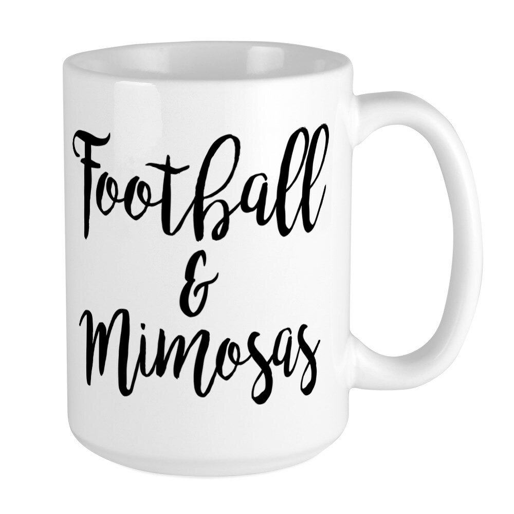 CafePress Football And Mimosas Large Mug (74709571)