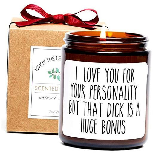 Teakwood Scented Candle, I Love You for Your Personality, Unique Rude Gift