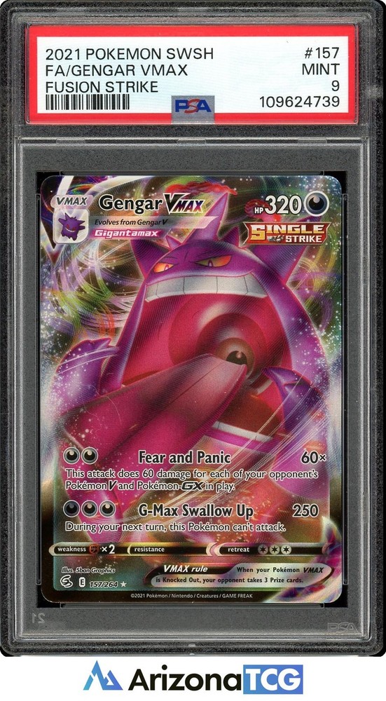 Pokemon Gengar VMAX 157/264 Full Art Fusion Strike PSA 9 Graded