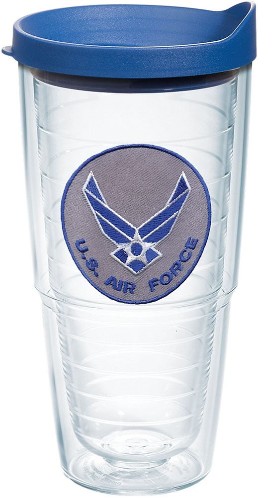 24oz Clear Air Force Tumbler with Leak-Proof Lid