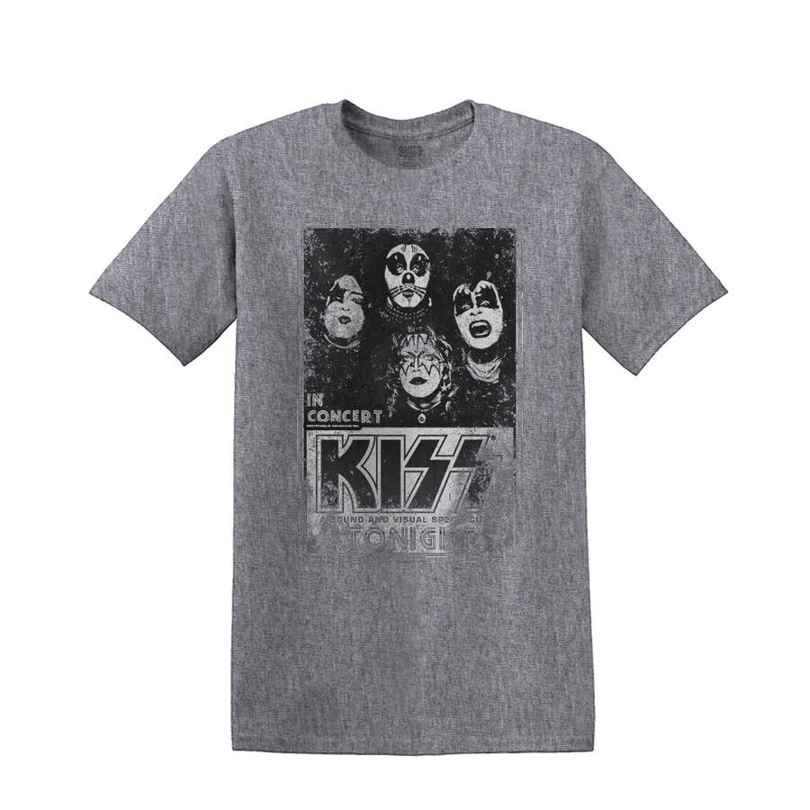 KISS Men's T-Shirt Authentic Merch Concert Tonight Short Sleeve Crewneck Tee