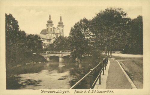 Ansichtskarte Donaueschingen Partie b.d. Schützenbrücke  (Nr.9174)