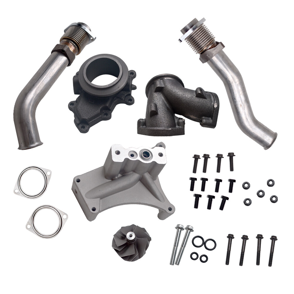 Bellowed Up Pipes Housing Turbo Pedestal For 1999.5 -2003 Ford 7.3L Powerstroke