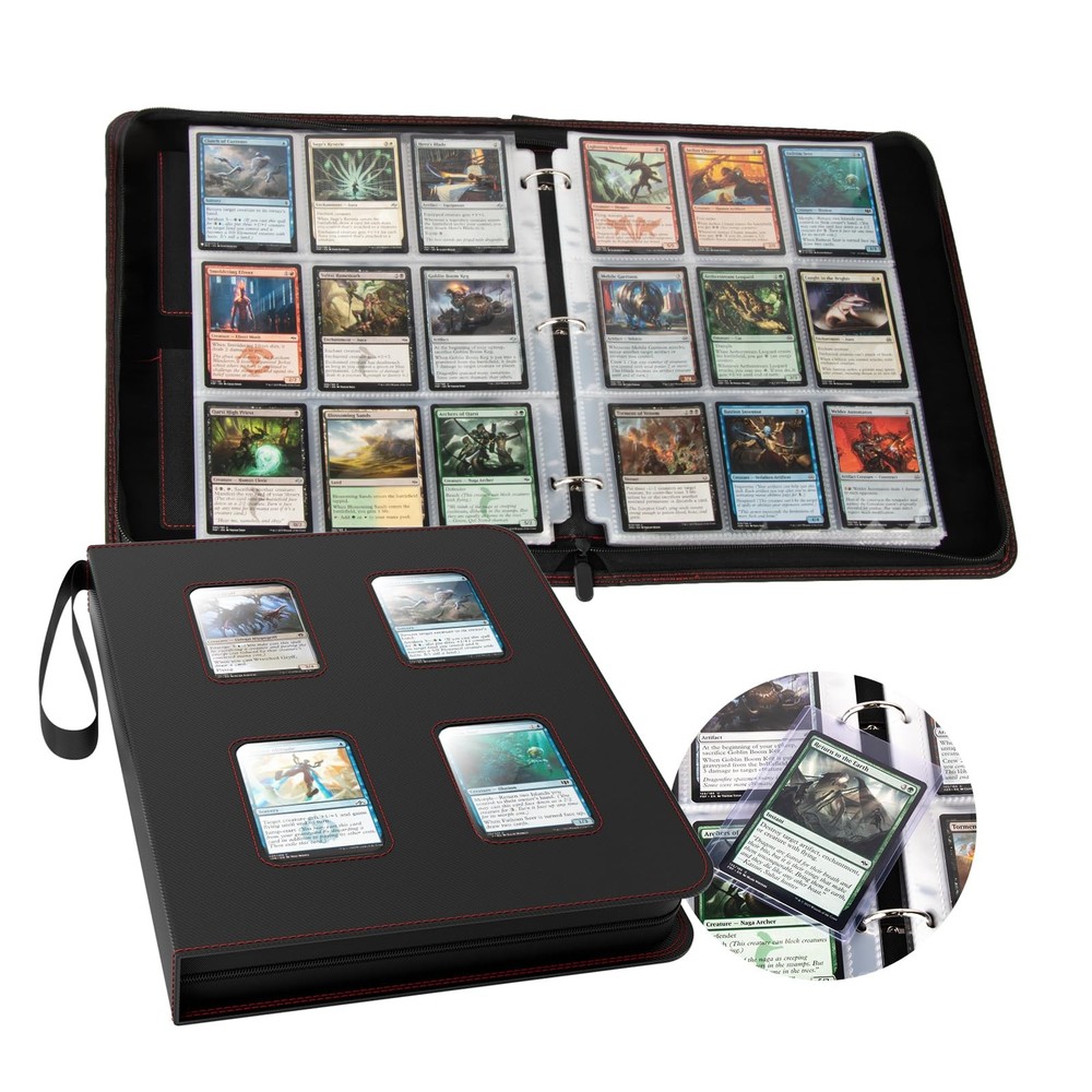 9-Pocket Double-Sided Card Protector with 40 Removable Sleeves for Trading Cards