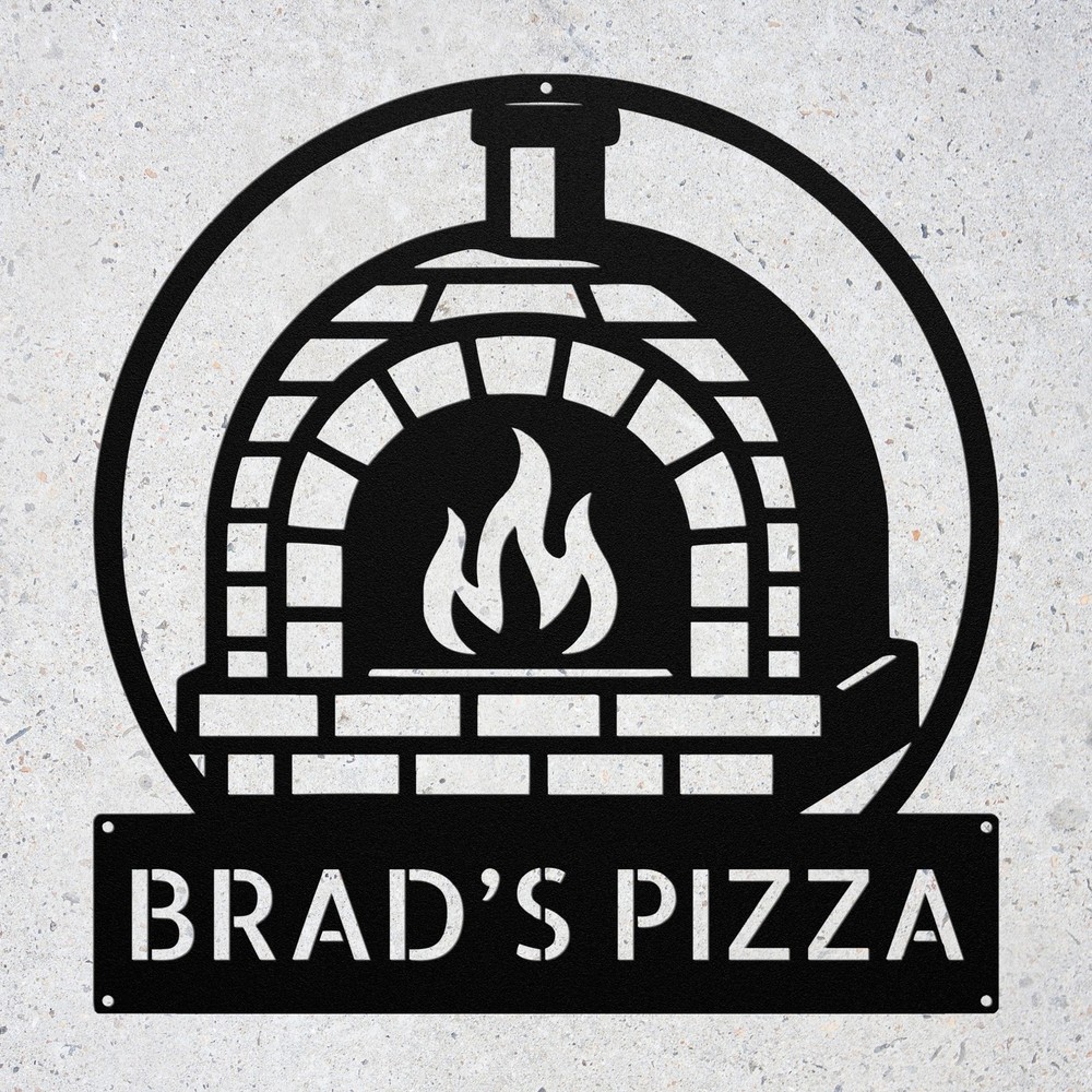 Personalized Pizza Oven Metal Sign Kitchen Wall Decor Chef Cook Gift Pizza Shop