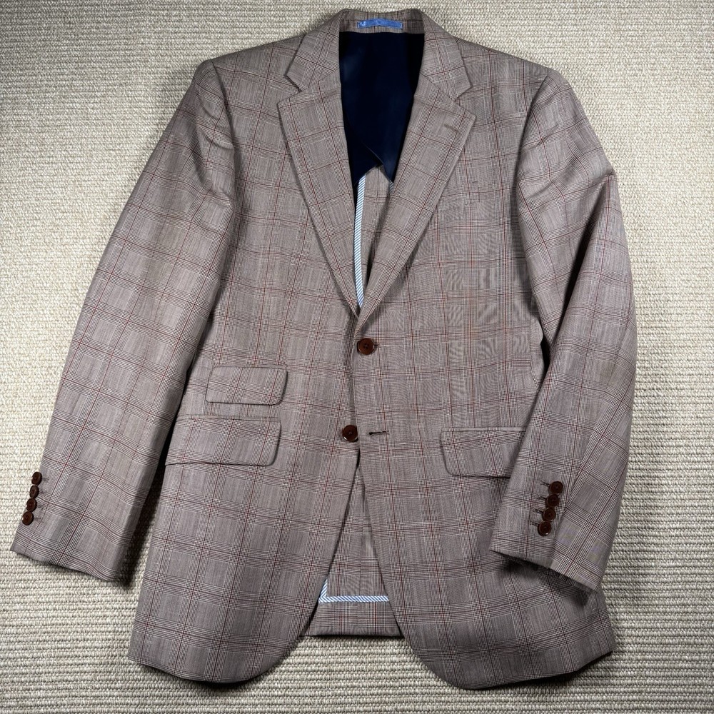 Charles Tyrwhitt Jermyn Street London Glen Plaid Wool Linen Sport Coat 38R