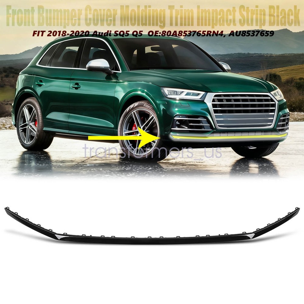 Front Bumper Cover Molding Trim Impact Strip Black For Audi SQ5 Q5 Sline 2018-20