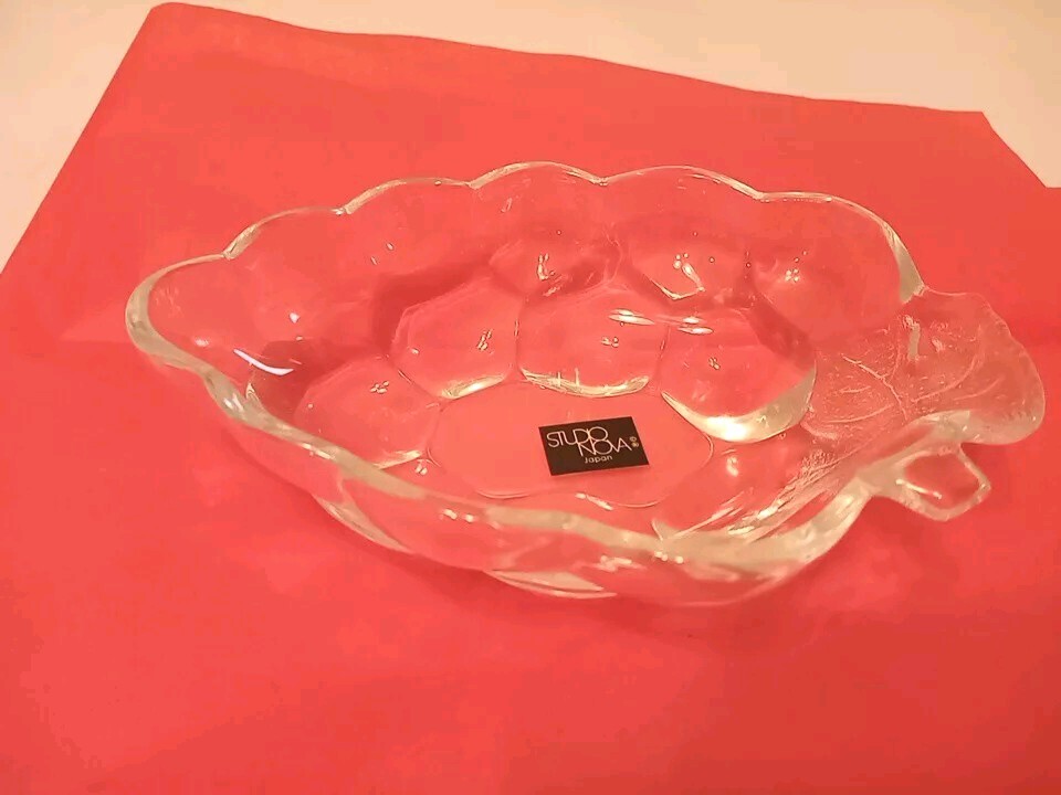 STUDIO NOVA Japan Dimpled Grapes Glass 5.75-inch Clear Snack Bowl for Candy Nuts