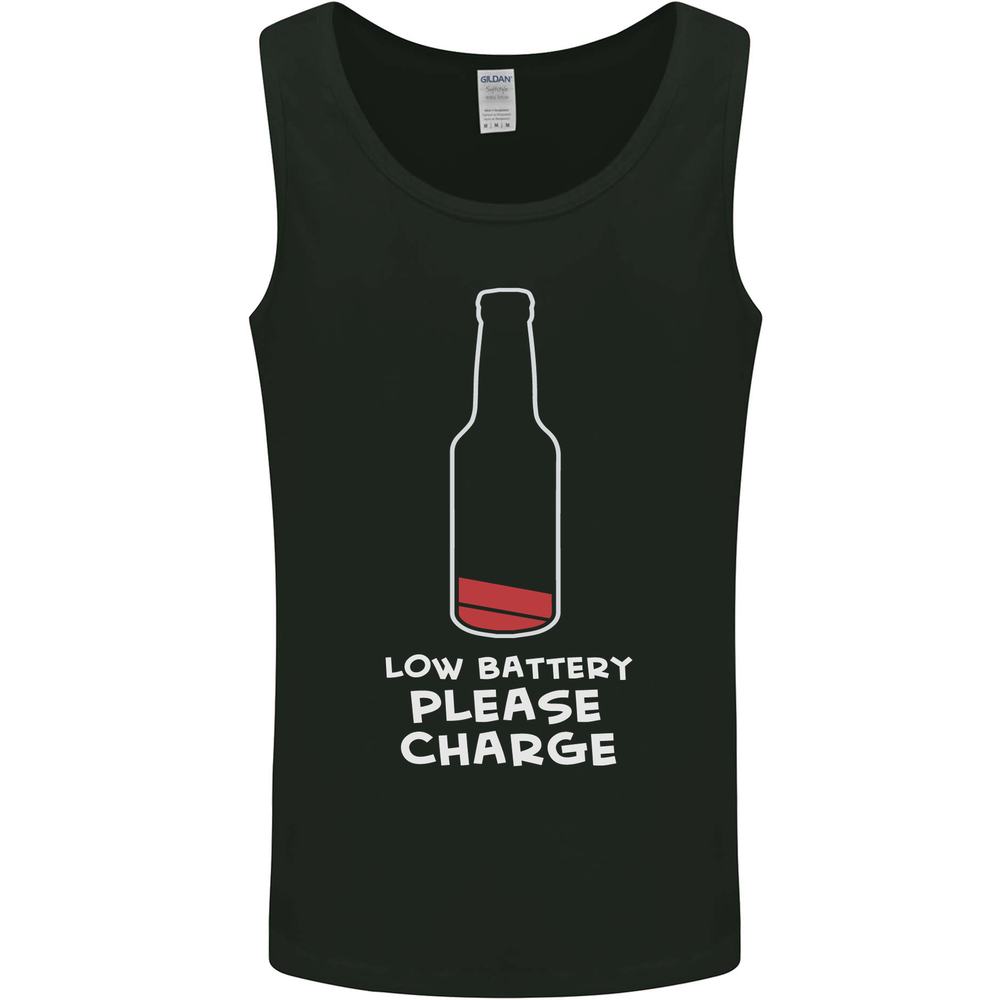 Funny Beer Alcohol Please Charge Mens Vest Tank Top