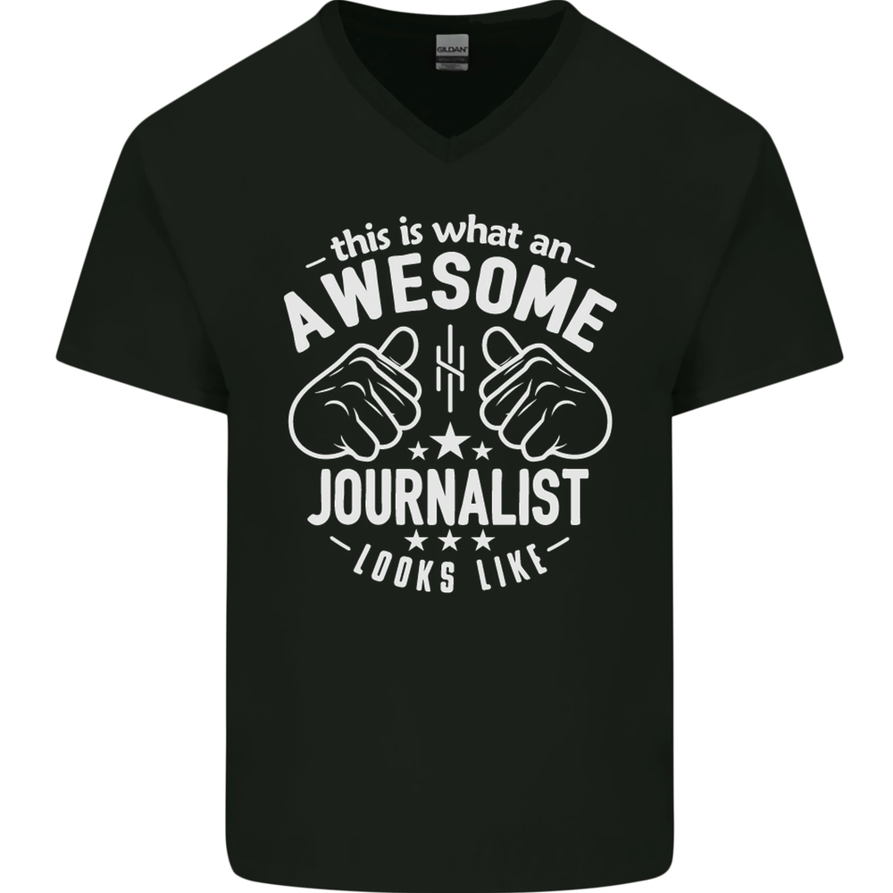 Camiseta de algodón con cuello en V This Is What an Awesome Journalist Looks Like para hombre