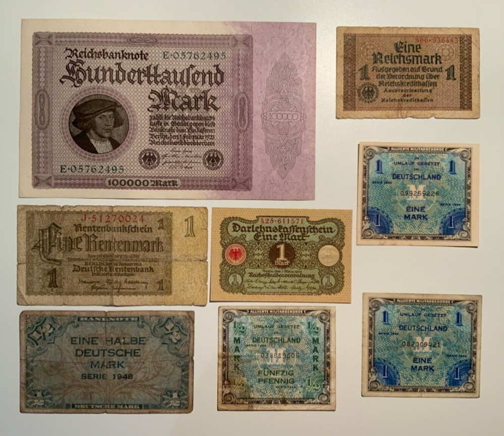 Vintage banknote lot from Germany.
