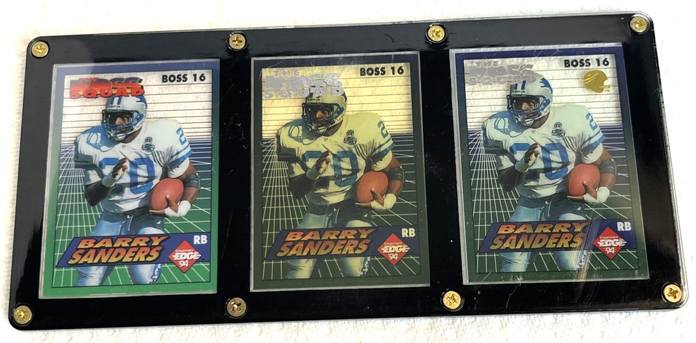 Barry Sanders 1994 Collector's Edge The Boss Squad Regular, Silver, Gold Helmet