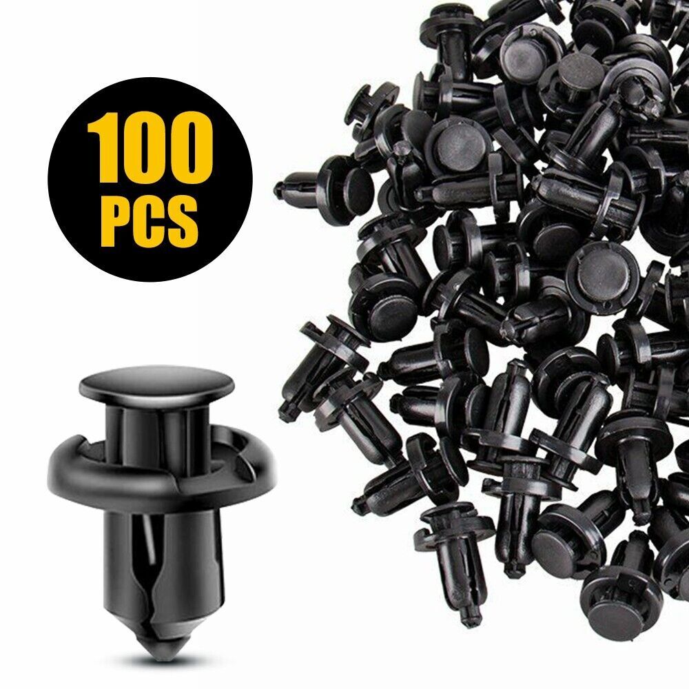 100pcs 10mm Bumper Clips RETAINER Rivet Fastener Car Fender Push Pin Auto Body
