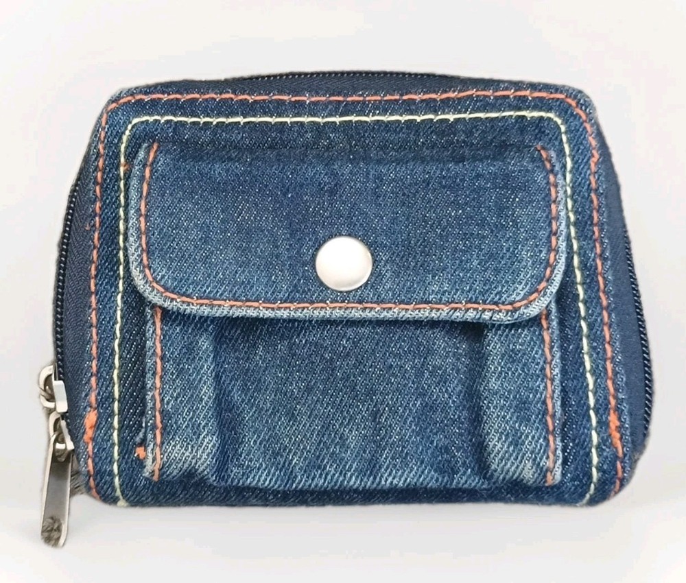 Denim Jean Wallet Coin Purse for Women. ID Coins, Cards, Bills VTG New No Tags