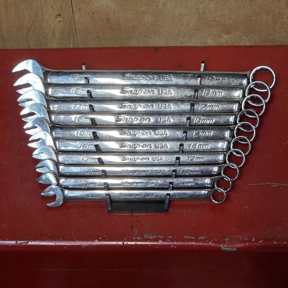 Snap-on 10pc Flank Drive Plus Combination Wrench Set 12pt 10-19mm SOEXM710