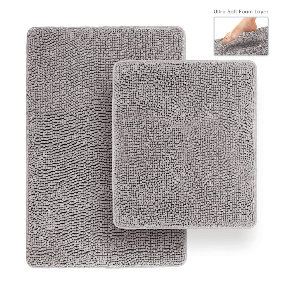 Extra-Thick Memory Foam Bath Mat with Ultra-Soft Chenille Microfiber