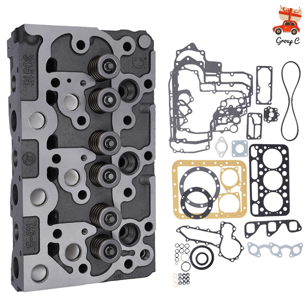 Bobcat Kubota D1402 Engine Loaded Cylinder Head with Full Gasket Kit