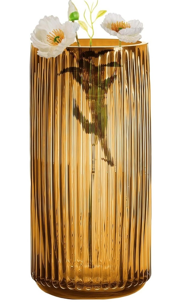 Elegant Round Glass Flower Vase for Home Decor