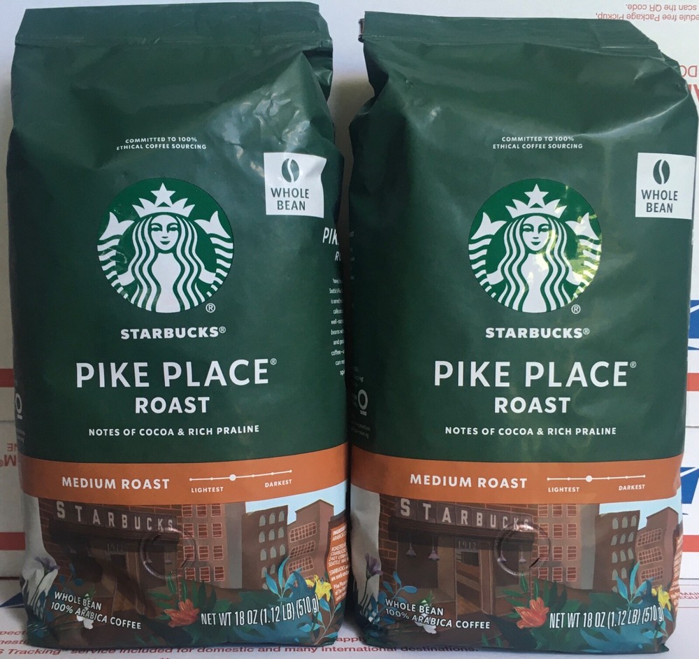 Starbucks Pike Place Medium Roast Whole Bean Coffee 2-Pack