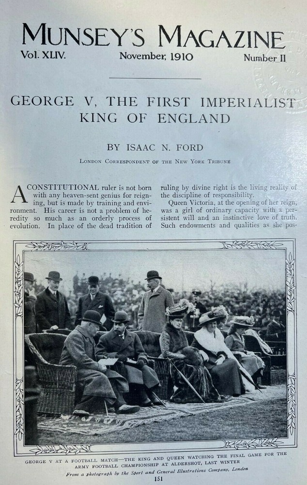 1910 King George V of England Queen Mary illustrated